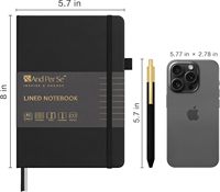 Carnet ligné A5 en similicuir avec stylo inclus, 160 pages, papier épais 100 g/m², pour le travail et l'écriture professionnelle