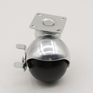 2 Zoll 50mm Industrial Rubber Caster Bremse Schwenkbare obere Platte PVC Ball Caster Wheel für Badezimmer Wohnzimmer Küche Sofa - Product Image 5