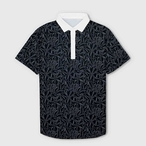 Camisetas de Golf de Rendimiento Slim Fit de Secado Rápido con Estampado Gráfico Negro y Logotipo OEM ODM, Ropa de Golf Casual, Polos de Golf para <span class=keywords><strong>Hombre</strong></span> - Product Image 1