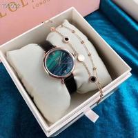 Montre de luxe en quartz vert paon, bracelet en acier inoxydable, verre cristal, boîtier en alliage, étanche 30m, résistante à l'eau, unisexe