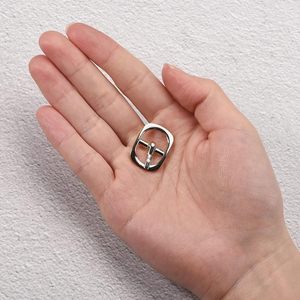 Boucles de ceinture en métal à un seul prong, à barre centrale ovale, pour artisanat du cuir - Product Image 4