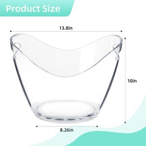 Cubo de hielo de plástico negro de 8L, cubo de hielo de plástico de vino de alta calidad con logotipo personalizado de grado alimenticio <span class=keywords><strong>para</strong></span> fiestas en <span class=keywords><strong>bares</strong></span> - Product Image 2