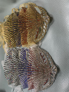 Masque de mascarade naturelle pour femmes, demi-visage, pour fête, spectacle, fête, princesse, avec strass, <span class=keywords><strong>Sexy</strong></span> - Product Image 5