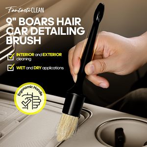 FantastiCLEAN Nouveau Design Kit de Nettoyage et Détail Intérieur de Voiture 9 Pièces avec Brosses en Plastique à Poils de Porc pour l'Entretien du Cuir Automobile - Product Image 4