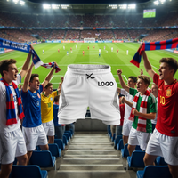 Fan-Fußballshorts 160gsm Gestrickt - Herren Casual Sportshorts mit Kontrastpaspeln für Sommer-Sport und Strand