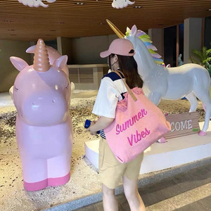 Công Suất Lớn Tùy Chỉnh Thêu Thư Vải Tote Túi Cho Phụ Nữ Thời Trang Dệt Bãi Biển Và Ngoài Trời Sử Dụng Món Quà Hoàn Hảo - Product Image 5