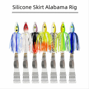 Il gruppo di esche morbide a cinque punte con paillettes del Alabama Fishing Group, dotate di fili in silicone e attrezzatura da pesca con pin. - Product Image 1