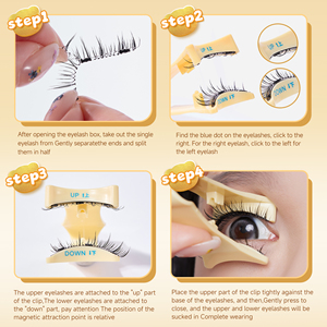 LIFE GIRLS <span class=keywords><strong>Faux</strong></span> <span class=keywords><strong>cils</strong></span> magnétiques minces naturels Réutilisables Doux Réaliste Confortable Bande souple Léger Respirant - Product Image 6