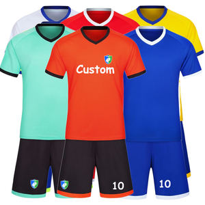 Benutzer definierte Orange Solid Color Plain gefärbte Vintage Jersey Football Club Trikot American Custom Design Fußball Trikot Set - Product Image 2