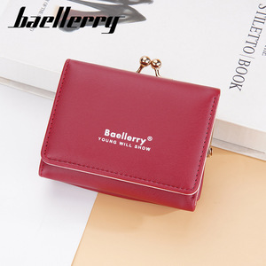 กระเป๋าสตางค์สั้นผู้หญิง Baellerry สีแดง กระเป๋าใส่เหรียญแบบพับสามตอน แฟชั่นสำหรับใช้ในชีวิตประจำวัน - Product Image 3