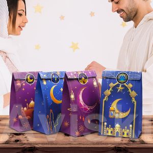 12 Packs Double Sided Printed Gift <strong>Bags</strong> Ramadan Mubarak Printed Paper Candy <strong>Bags</strong> with Stickers <strong>for</strong> Eid Mubarak <strong>Party</strong> Decorations - Product Image 5