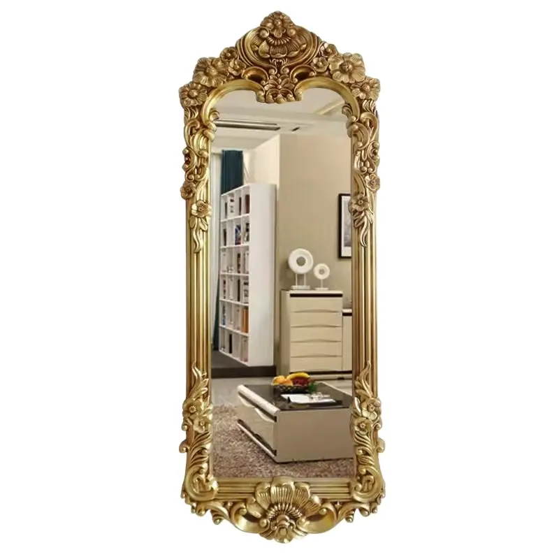 European full-length mirror American middle retro dressing mirror wall hanging large floor mirror