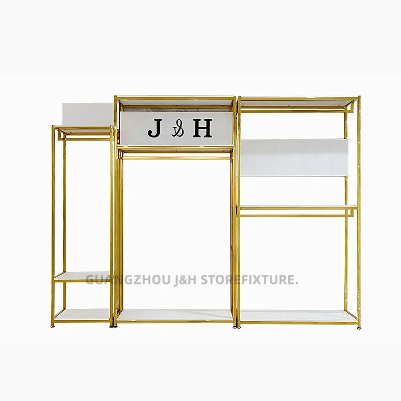 customized logo commercial clothing rack Freestanding Clothing Rack Modern Free Standing Hall Stand coat Dress Rack