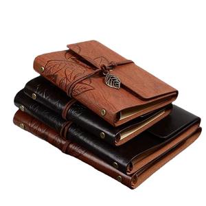 A5 Pu Leather Old Classical Notebook Customized Gift Logo Printed Business Office <b>Supplies</b> Diary Book <b>Sewing</b> Binding Wholesale - Product Image 1