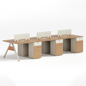 Thiết Kế Hiện Đại Kép 4-Người Modular Văn Phòng Máy Trạm Bền Bền Gỗ Màu Bàn Chất Lượng Tốt Kết Hợp Màu Sắc Giá Rẻ Giá - Product Image 3