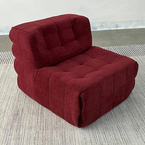 Splendido Divano Sagomato in Tessuto Corduroy Arancione Estremamente Confortevole per Soggiorno, Hotel, Villa o Appartamento - Product Image 3