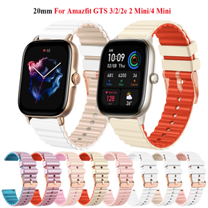 Correas de Silicona de 20 mm con Hebilla de 8 Colores, Compatibles con Relojes Deportivos de Lujo para Mujer, Repuesto para <span class=keywords><strong>Amazfit</strong></span> <span class=keywords><strong>GTS</strong></span> <span class=keywords><strong>3</strong></span>/2/2e - Product Image 1