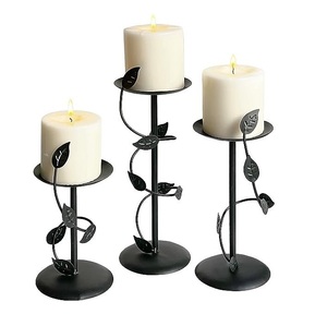 Vente en gros de bougeoir américain en fer forgé noir en métal bougeoir élégant bougeoir support de pot de bougie de dîner finition mate noire - Product Image 3