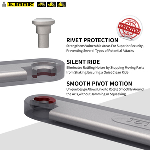 Etook - Antivol pliable robuste - Antivol compact en acier pour vélo, scooter, <span class=keywords><strong>moto</strong></span> - Antivol à chaîne professionnel et résistant - Product Image 5