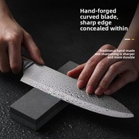 Couteau de chef Santoku en acier inoxydable, lame de 18,5 cm, style minimaliste moderne, usage commercial, éplucheur de fruits/légumes