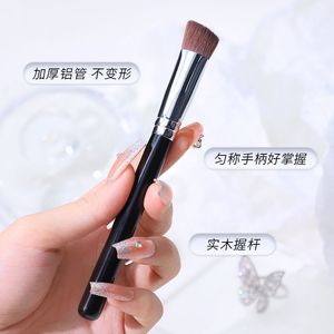 Pinceau triangulaire pour highlighter, poils synthétiques, manche en bois, pinceau plat de 30 mm pour correcteur, outil de maquillage - Product Image 1