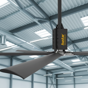 Ventilateur de plafond industriel moderne HVLS, grandes pales en alliage d'aluminium, design ciel ouvert rotatif, système de refroidissement haute performance, Android - Product Image 1