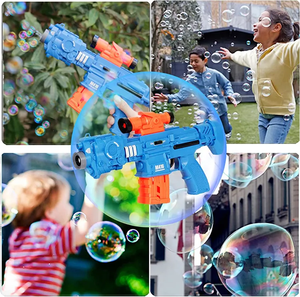 新型冲锋枪玩具二合一泡泡机自动泡泡枪，带投射灯和音乐 - Product Image 2