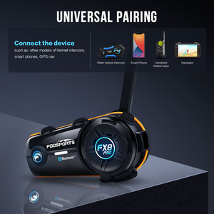 Fodsports fx8 Pro 10 tay đua full duplex Bluetooth Intercom ghi âm nhạc sharingone cảm ứng cặp tai nghe Bluetooth - Product Image 4