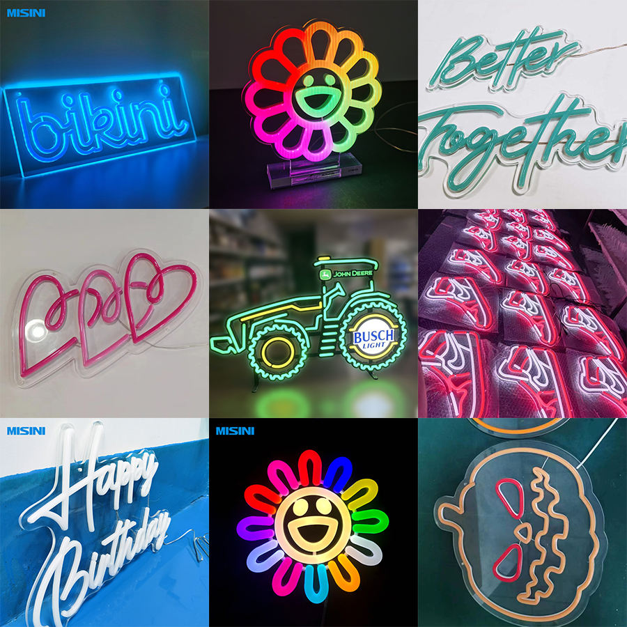 LED Neon Flex Sign with Acrylic Lamp Body Customizable Size for Wedding Decoration