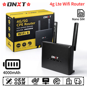 เราเตอร์ dnxt RP-SMA WPS 4G CON tarjeta ซิม1WAN/4LAN ซิมการ์ด WiFi USB 4000mAh โหมด routeur avec carte SIM Work use - Product Image 1
