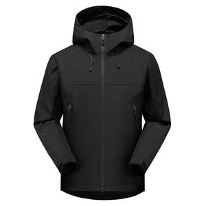<b>Light</b> Pink Windproof Jacket With Hood Solid Color Single Layer For Workwear Winter <b>Outdoor</b> Use - Product Image 4