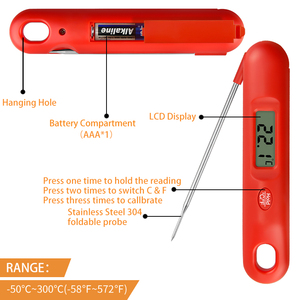 Termometro Digitale per Carne a Lettura Istantanea con Funzione di Calibrazione e Sonda Pieghevole per Cucina e <span class=keywords><strong>Barbecue</strong></span> - Product Image 2