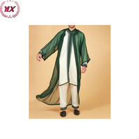 Thawb à Capuche Marocain de Luxe Tendance, Kaftan en Tissu Brillant pour Hommes Musulmans