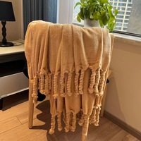 Neues Design Einfarbige Nerz Fleece werfen glatte seidige Flanell geflochtene Quaste Decke