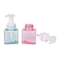 Flacon pompe carré rose en PETG de 100/150/250/280/450 ml avec bouchon à vis, vide, pour shampoing, lotion, nettoyant visage, gel douche