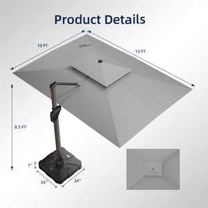 <span class=keywords><strong>Parasol</strong></span> de <span class=keywords><strong>terrasse</strong></span> cantilever rectangulaire géant 10*13FT <span class=keywords><strong>pour</strong></span> piscine, hôtel, <span class=keywords><strong>terrasse</strong></span> - Livraison rapide depuis les États-Unis - Product Image 2