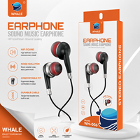 Écouteurs filaires noirs WHALE 3,5 mm avec fil, vente en gros, écouteurs filaires et casques musicaux, pour écouteurs filaires Apple 3,5 mm