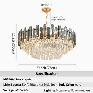 Lustre en cristal personnalisé de 75 cm de diamètre, changeant de 3 couleurs, avec impression de logo, prix d'usine, lampe suspendue - Product Image 2