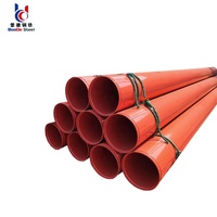 Tuyau d'arrosage de protection contre le feu, tube en acier, aspect peint rouge, avec bout rainuré