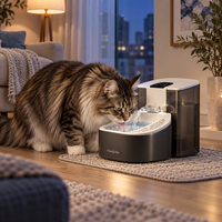 Fontaine à eau inclinable pour chat en gros, distributeur d'eau pour animaux de compagnie avec contrôle tactile, OEM ODM, marque privée, fournitures pour animaux Pawglobe