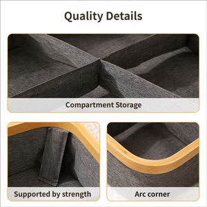 Wholesale Bamboo Storage Basket <strong>Stackable</strong> Durable Wardrobe <strong>Organizer</strong> for <strong>Bra</strong> and Socks - Product Image 5