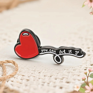 Độc đáo tình yêu trái tim bóng hình dạng Trâm pin, 'bạn có thể để cho nó đi' lời bài hát được thiết kế Phụ kiện cho trang phục hàng ngày của phụ nữ - Product Image 2