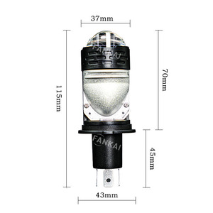 ไฟหน้าเลนส์ไบซีนอนกำลังสูงแบบเสียบตรง Fankai H4LED สำหรับรถจักรยานยนต์และรถยนต์ วัสดุอะลูมิเนียม แรงดันไฟฟ้า 12V อายุการใช้งาน 50000 ชั่วโมง - Product Image 1