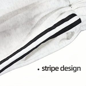 กางเกงวอร์มลายทางแฟชั่นดีไซน์เก๋ เอวสองชั้น ทรงหลวม สไตล์ลำลอง พิมพ์โลโก้ สตรีทแวร์ ล้างสีแบบแอซิด สำหรับผู้ชาย - Product Image 4