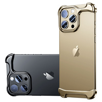 Coque de téléphone en métal de forme spéciale pour Apple 17 16promax, pour iPhone 15 Pro version sans bordure, protection anti-chute