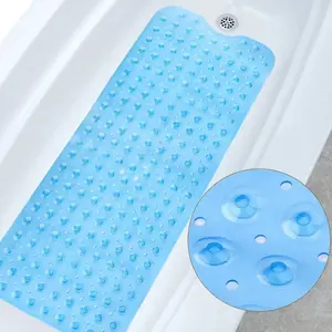 Güç kavrama ekstra uzun banyo küvet ve duş matı 40x1 6 inç ıslak zemin kaymaz yaşlı ve çocuklar için banyo kaymaz küvet paspaslar