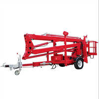 Diesel et batterie puissance mât vertical manivelle homme travail aérien télescopique remorque climatiseur élévateur portable