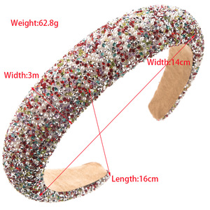 Diadema de Lentejuelas de Arcoíris de Lujo con Acolchado de Esponja para Mujer, Adecuada para Fiestas y Uso Diario - Product Image 2