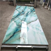 Panneau mural en marbre Panneau mural haute définition en pierre moderne en plastique composite Revêtement UV Feuille de marbre en PVC Panneau mural en charbon de bambou