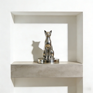 Sculpture en forme de chat, idéale pour la décoration élégante de la maison et du bureau, acier inoxydable personnalisé Bozhiyi - Product Image 6